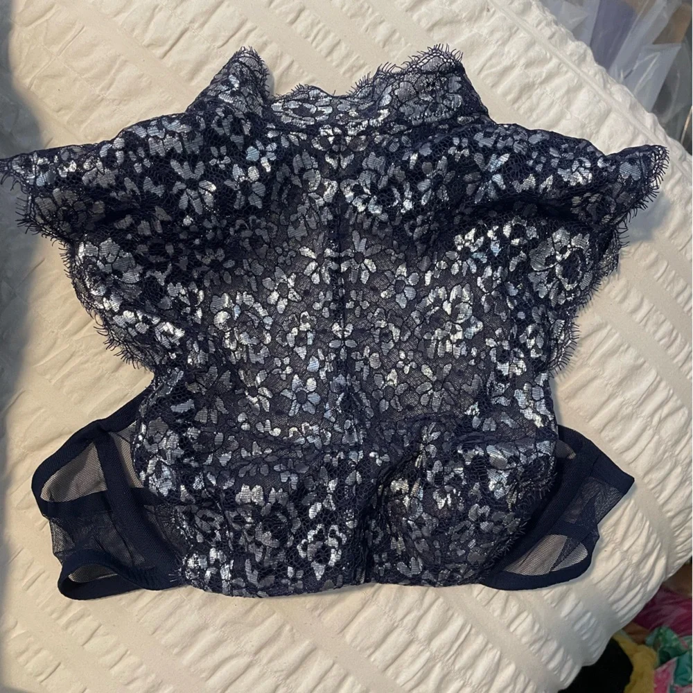 Victoria’s Secret Dream‎ Angels Unlined Demi Lace Bralette Navy